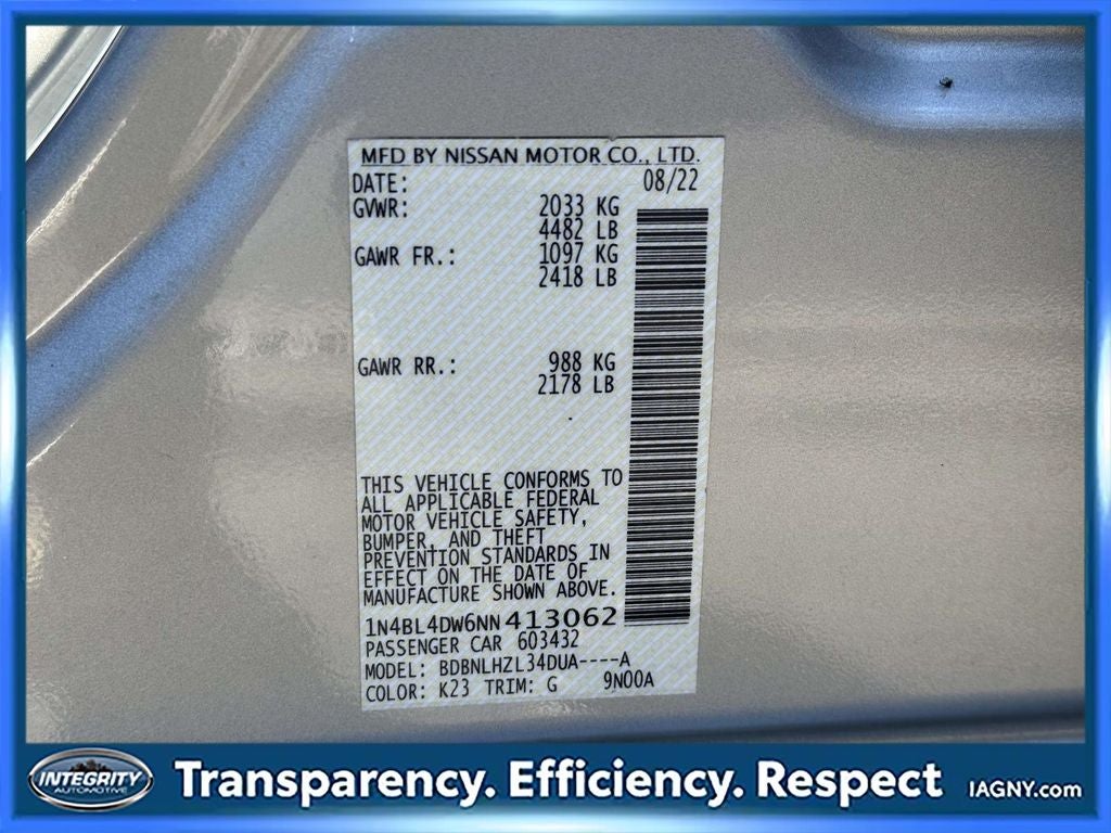 2022 Nissan Altima SV