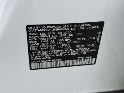 2021 Volkswagen Atlas 3.6L V6 SE w/Technology