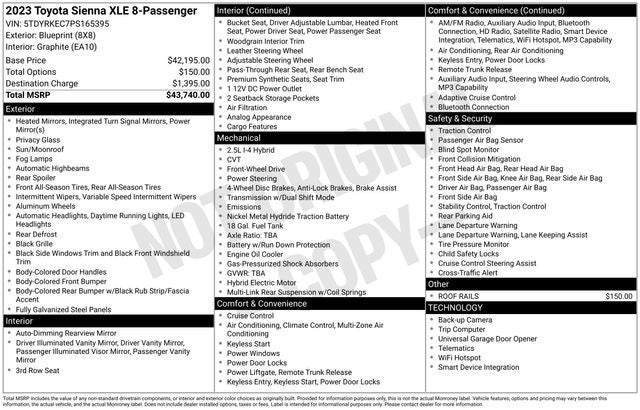 2023 Toyota Sienna XLE 8 Passenger