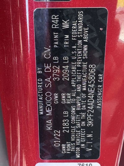 2022 Kia Forte LXS