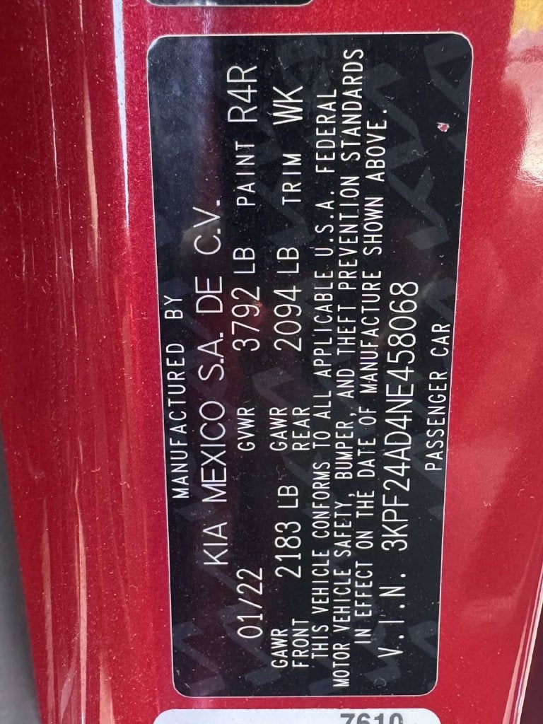 2022 Kia Forte LXS