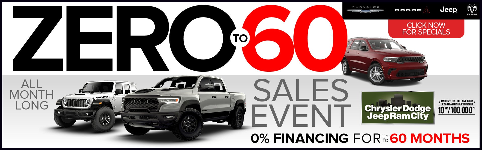 ZERO TO 60 SALES EVENT
