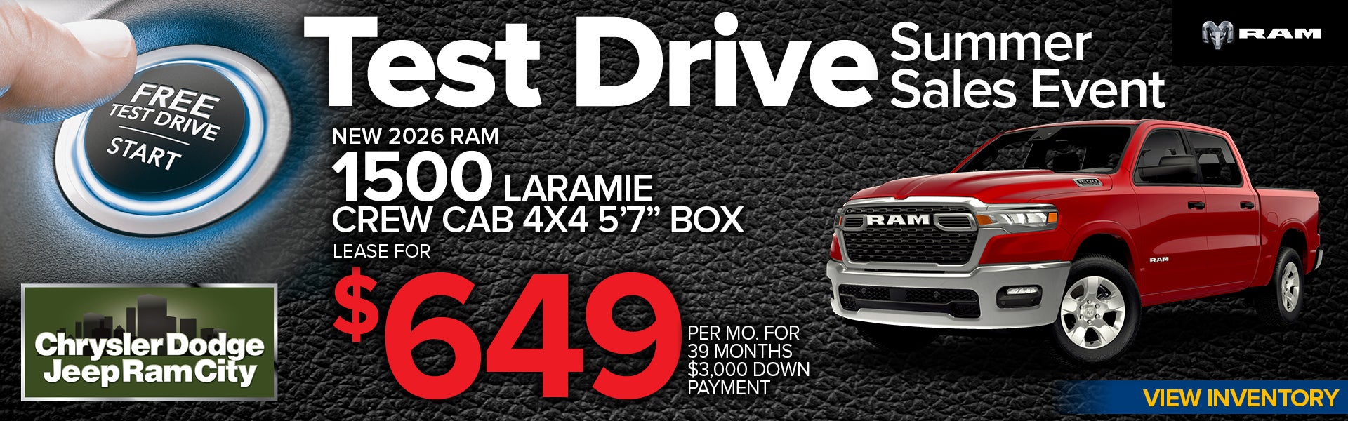 NEW 2026 RAM 1500 LARAMIE CREW CAB 4x4 5’7” BOX