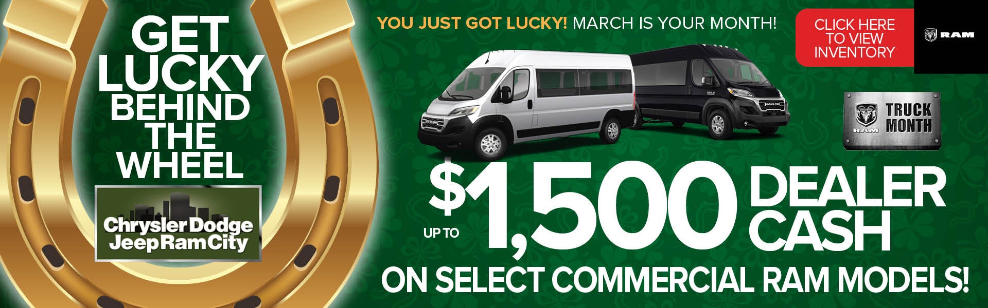 Up To $1,500 Dealer Cash On Select Commercial Ram Models!