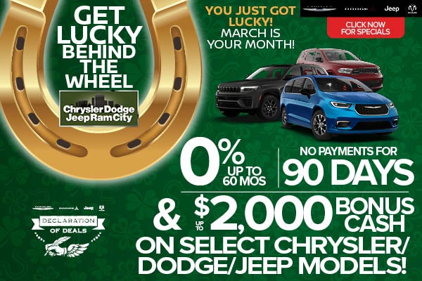 0% Up To 60 Mos, No Payments for 90 Days, & Up To $2,000 Bon