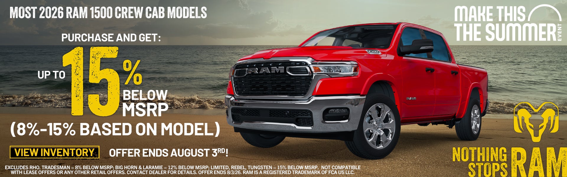 Up to 15% below SRP RAM 1500 CC